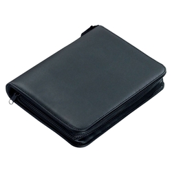 ALASSIO Ringbuchmappe Luino - A5, 25 x 17,5 x 4 cm, 4 Ringe, Kunstleder, schwarz
