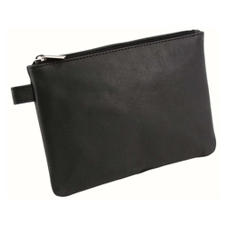ALASSIO Mehrwegbeutel - 23 x 16 cm, Echt Leder, schwarz