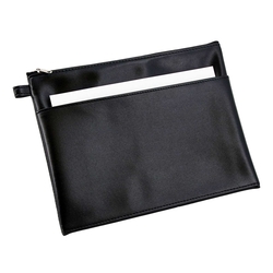 ALASSIO Mehrwegbeutel - 25 x 19 cm, Lederimitat, Vortasche, schwarz