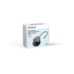 VERBATIM Share My Screen USB-Wireless Adapter 4K mit Hub WDA-01, schwarz