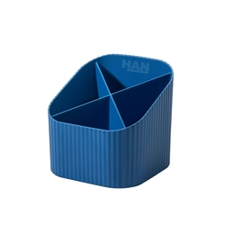 HAN Schreibköcher KARMA - 4 Fächer, Recyclingmaterial, öko-blau