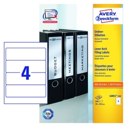 AVERY ZWECKFORM L6061-100 Ordner-Etiketten - breit/kurz, 400 Stück, weiß