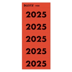 LEITZ 1425 Inhaltsschild 2025 - selbstklebend, 100 Stück, rot