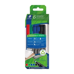 STAEDTLER Feinschreiber Universalstift Lumocolor&reg; - permanent, F, 6 St&uuml;ck sortiert