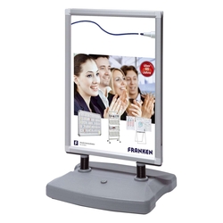 FRANKEN Kundenstopper Outdoor - mit Rollen, A1, grau