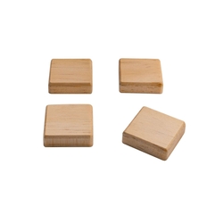 SIGEL NeoDym-Magnete - quadratisch, Holz, beige, 4 Stück