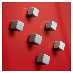 SIGEL SuperDym-Magnete C5 "Strong", Cube-Design, silber, 6 Stück