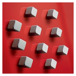 SIGEL SuperDym-Magnete C5 "Strong", Cube-Design, silber, 10 Stück