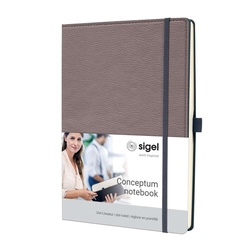 SIGEL Notizbuch Conceptum ca. A4 194 S. Dot-Lineatur 80g/m², Casual taupe