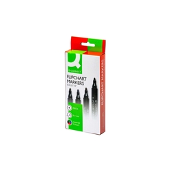 Q-CONNECT Flipchartmarker - 2 - 3 mm, 4-er Pack