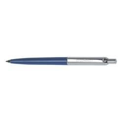 Q-CONNECT Druckkugelschreiber - M, blau/silber
