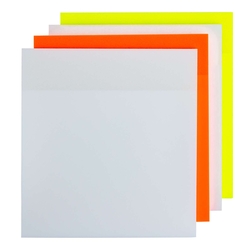 Q-CONNECT Haftnotiz PP - 76 x 76 mm, halbtransparent sortiert, 4x 50 Blatt