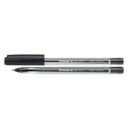 SCHNEIDER Kugelschreiber Tops 505, Kappenmodell, M, schwarz, Schaftfarbe: transparent