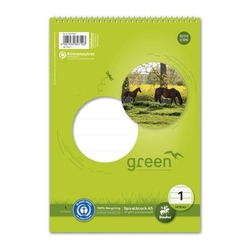 STAUFEN GREEN Spiralblock LIN1 A5 40 Blatt 70g/qm 5/5/5mm liniert farbig