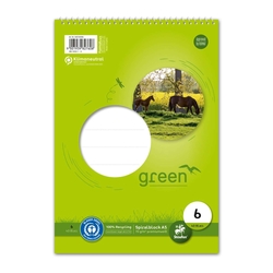 STAUFEN GREEN Spiralblock LIN6 A5 40 Blatt 70g/qm blanko