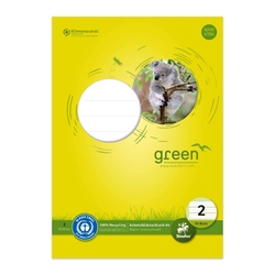 STAUFEN GREEN Arbeitsblätterblock LIN 2 - A4, 50 Blatt, 80 g/qm, 4/4/4mm liniert farbig