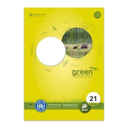 STAUFEN GREEN Schulblock LIN 21 - A4, 50 Blatt, 70 g/qm, 9mm liniert