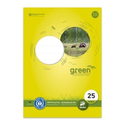 STAUFEN GREEN Schulblock LIN 25 - A4, 50 Blatt, 70 g/qm, 9mm liniert mit Rand