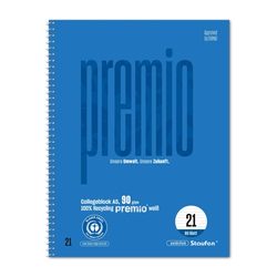 STAUFEN PREMIO Collegeblock LIN 21 - A5, 80 Blatt, 9 mm liniert, 90 g/qm, blau