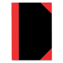 STYLEX Kladde - A6, kariert, Hardcover, schwarz/rot, 192 Seiten