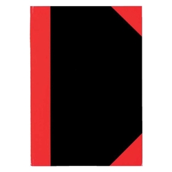 STYLEX Kladde - A4, kariert, Hardcover, schwarz/rot, 192 Seiten