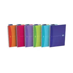 OXFORD Office My Colours - A4, kariert, Kopfleiste / Doppelrand, Spiralbuch, 90 Blatt, sortiert