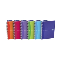 OXFORD Office My Colours - A5, kariert, Kopfleiste / Doppelrand, Spiralbuch, 90 Blatt, sortiert