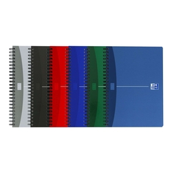 OXFORD Office Essentials - A5, liniert, Kopfleiste / Doppelrand, Spiralbuch, 90 Blatt, sortiert