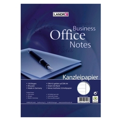 LANDRE Kanzleipapier Office A3/A4, 80 g/m², liniert mit weißem Rand, 250 Blatt