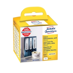 AVERY ZWECKFORM Rollen-Etiketten Ordner - 38 x 190 mm, weiß, permanent, 110 Etiketten