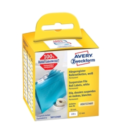 AVERY ZWECKFORM Rollen-Etiketten - 12 x 50 mm, weiß, permanent, 220 Etiketten