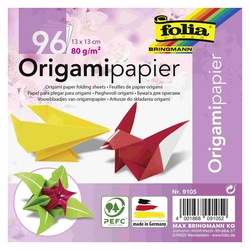 FOLIA Faltblätter Origamipapier - 13 x 13 cm, 12 Farben, 96 Blatt