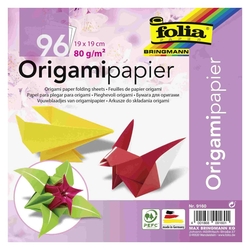 FOLIA Faltblätter Origamipapier - 19 x 19 cm, 12 Farben, 96 Blatt