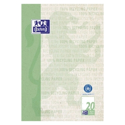 OXFORD Schulblock LIN 20 - A4, 50 Blatt, 90 g/qm, Recycling, 4-fach Lochung