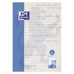 OXFORD Schulblock LIN 27 - A4, 50 Blatt, 90 g/qm, Recycling, 4-fach Lochung
