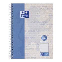 OXFORD Collegeblock - A5+, liniert, 80 Blatt, 90 g/qm, Recycling, 6-fach Lochung, Rand links