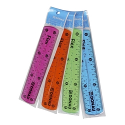 DONAU Lineal Flexi - 15 cm, transparent sortiert