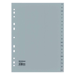 DONAU Ordnerregister A-Z, 20-teilig, 22,5x29,7cm, grau