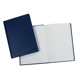 DONAU Geschäftsbuch - A6, 96 Blatt, 70g/qm, liniert, blau