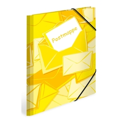 HERMA Gummizugmappe Postmappe - A4, gelb, Karton