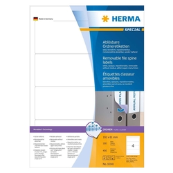 HERMA 10141 Ordneretiketten A4 weiß 192x61 mm Movables/ablösbar, 400 Stück