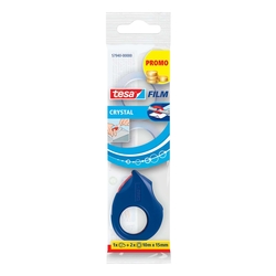 TESA Handabroller Mini - 10 x 15 mm, blau, inkl. 2 Rollen Klebefilm kristall-klar