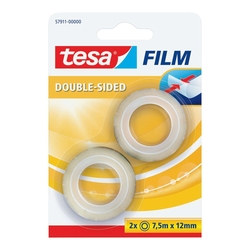 TESA Klebefilm doppelseitig - 12 mm x 7,5 m, 2er Blisterpack