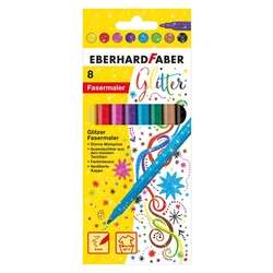 EBERHARD FABER Fasermaler Glitzer 8er Etui, 3mm, sortiert
