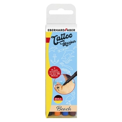 EBERHARD FABER Hautmarker Tattoo Beach - 4er Kartonetui, sortiert, inkl. Schablone