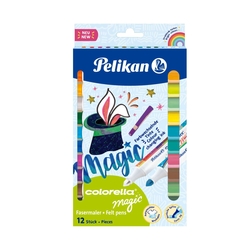 PELIKAN Fasermaler Colorella® Magic - 1-3 mm, 10er Set mit Farbwechsel + 2 Zauberstifte, Faltschachtel