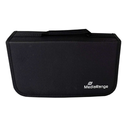 MEDIARANGE Archivierungsmappe für 96 Discs, Nylon, schwarz