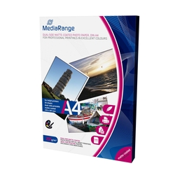 MEDIARANGE DIN A4 Fotopapier für Tintenstrahldrucker, beidseitig matt, 250g, 50 Blatt