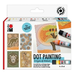MARABU Kreativmarkerset 3D Dot Pen Nature - 9-teilig