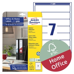 AVERY ZWECKFORM L4760-10 Home Office Ordnerrücken-Etiketten - schmal/kurz, 38x192 mm, weiß, 70 Etiketten